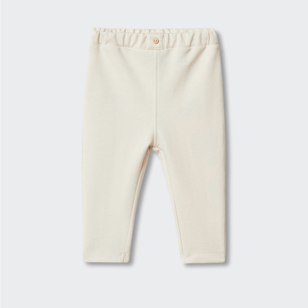 Mango Kids Cream Cotton Pants Size 3-6 months